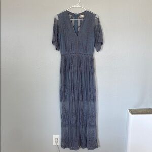 Altar’d State Elegant Blue Lace Dress